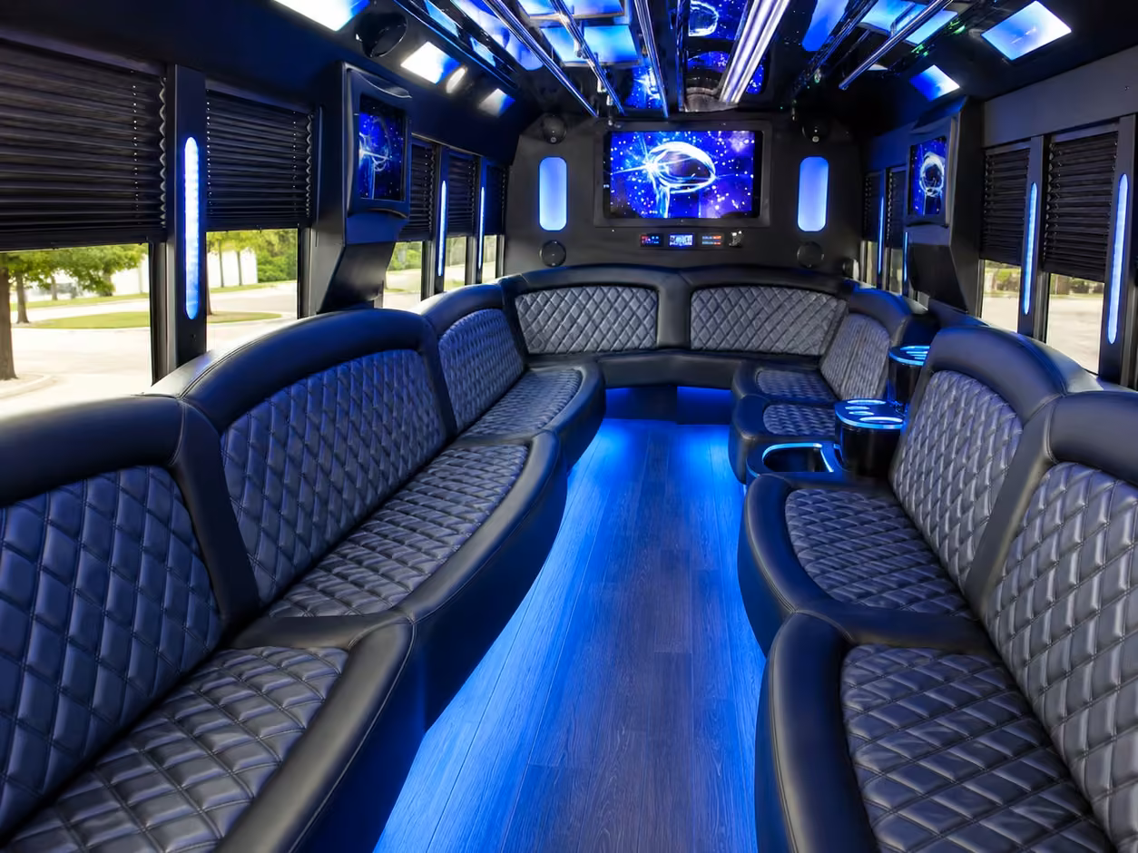 15 passenger party bus inside