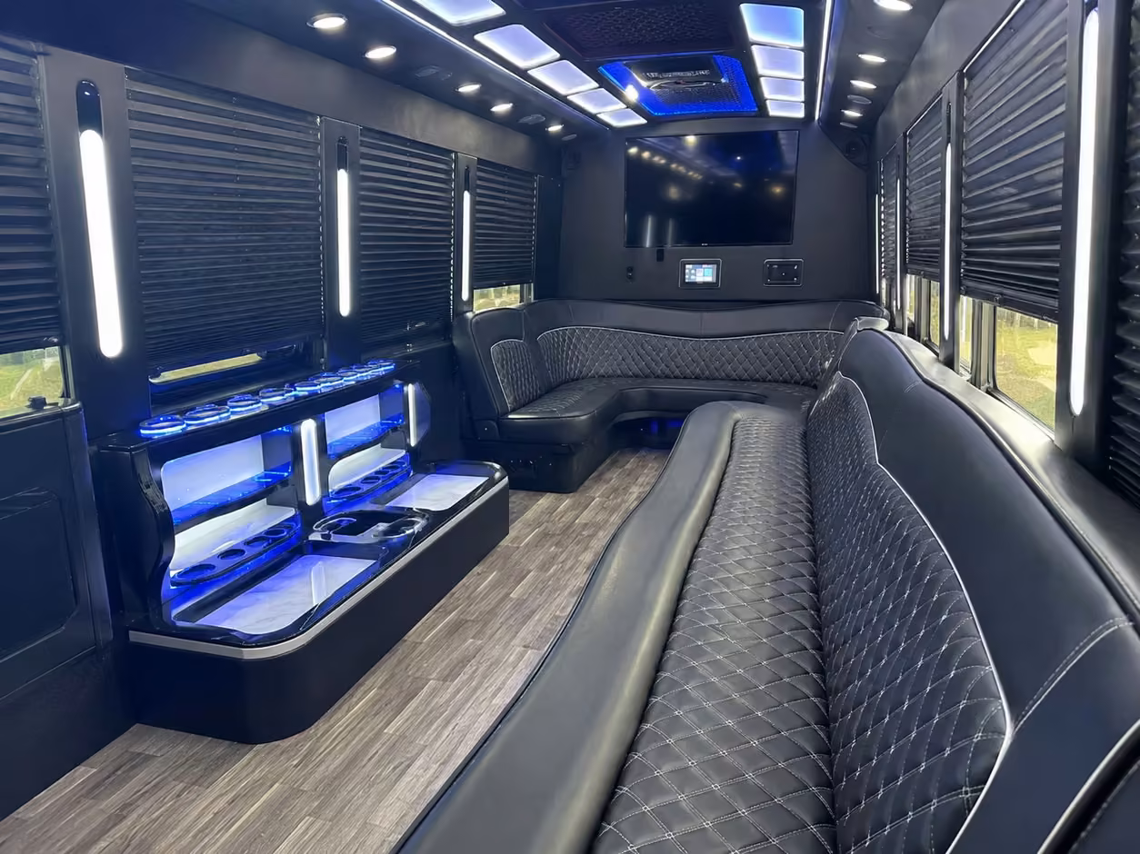 18 passenger party bus interior