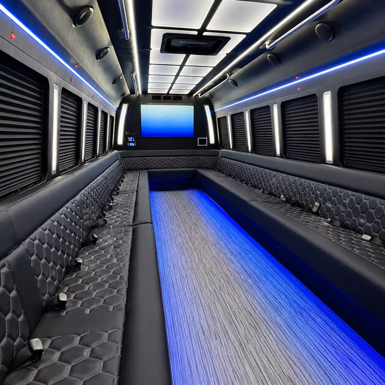 30 passenger party bus interior