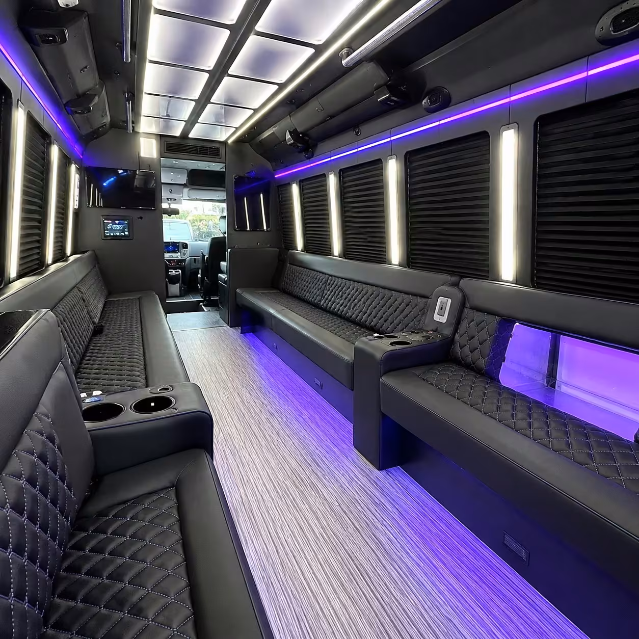 50 passenger party bus interior