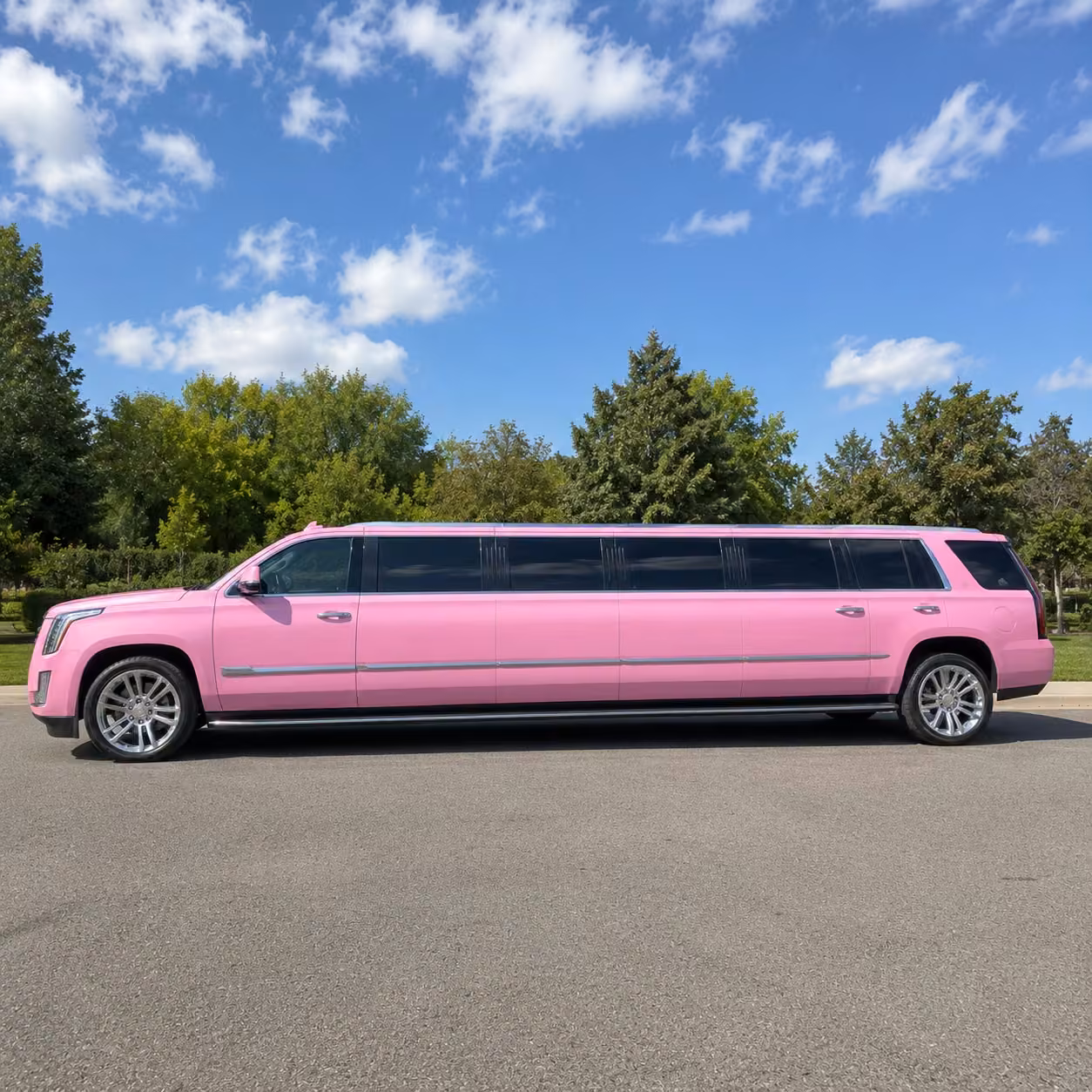 pink limo exterior
